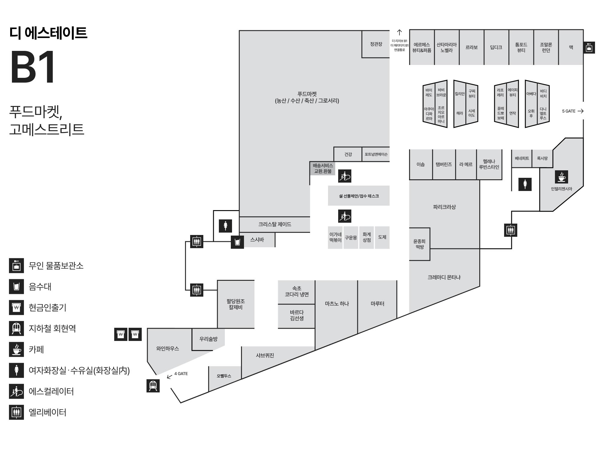 B1 푸드마켓 / 코스메틱 안내도 