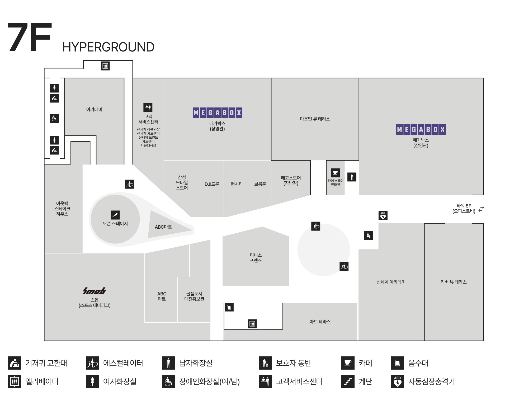 7F HYPERGROUND 안내도 